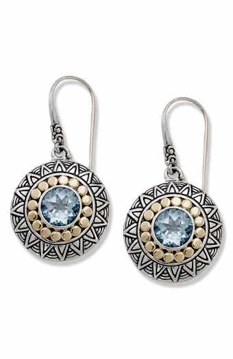 Two-Tone Disc Drop Earrings