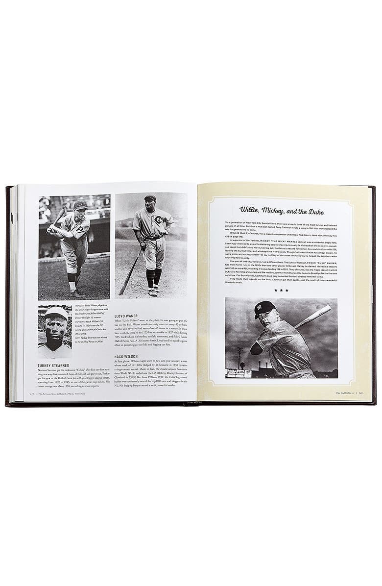 Graphic Image The National Baseball Hall Of Fame Collection Leather Coffee Table Book, Alternate, color, Beige