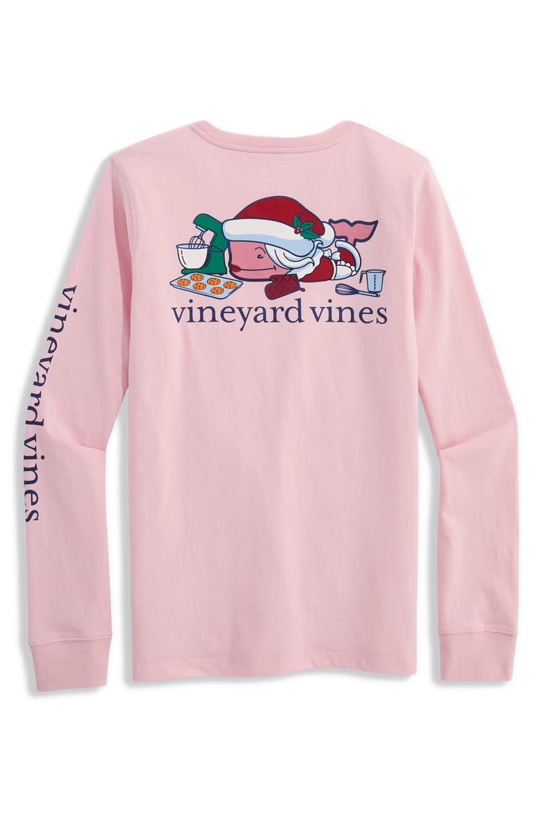 vineyard vines Mrs. Claus Whale Cotton Long Sleeve Graphic T-Shirt, Alternate, color, Flamingo