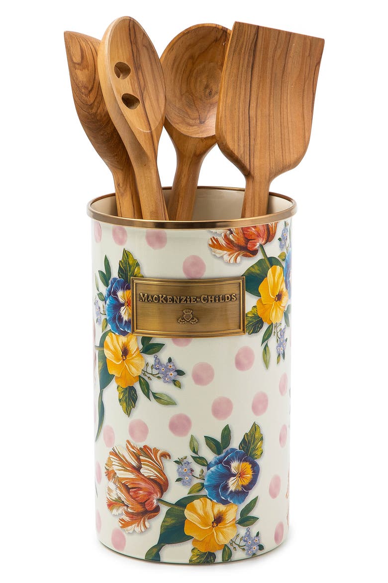 Wildflowers Utensil Holder, Alternate, color, WHITE