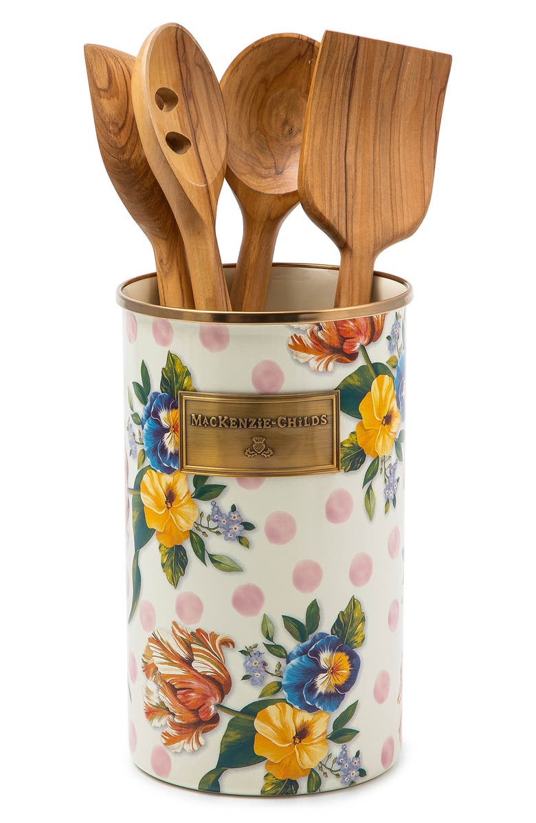 MACKENZIE CHILDS Wildflowers Utensil Holder, Alternate, color, White