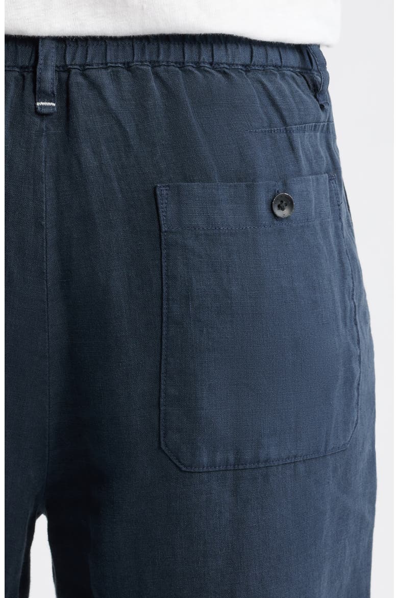 Evan Back Elastic Waist Linen Dress Pants, Alternate, color, SAIL