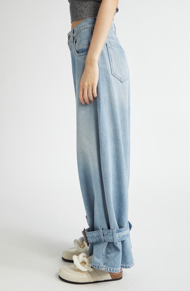 JW Anderson Buckled Cuff High Waist Wide Leg Jeans, Alternate, color,