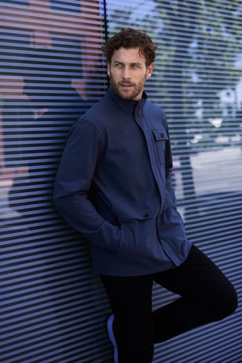 Cloud Denim Fleece Collar Jacket