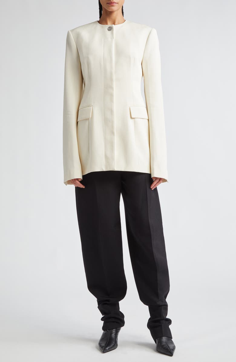 TOTEME Collarless Blazer, Alternate, color, Ecru