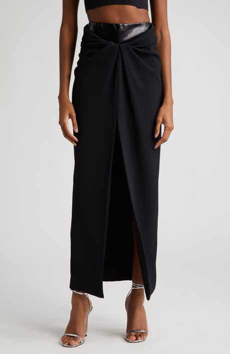 Brandon Maxwell The Nora Draped Mixed Media Skirt