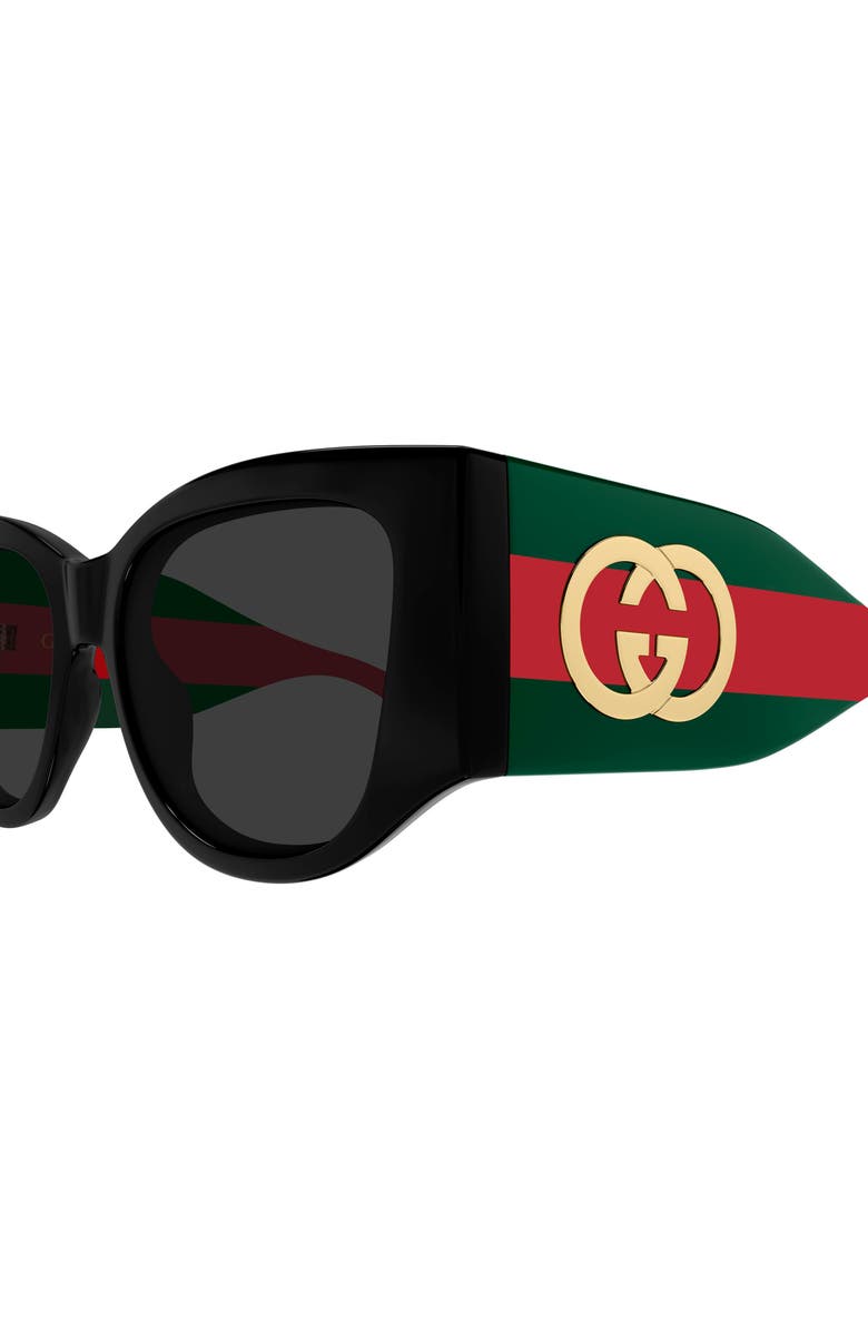 Gucci 55mm Cat Eye Sunglasses, Alternate, color, Black