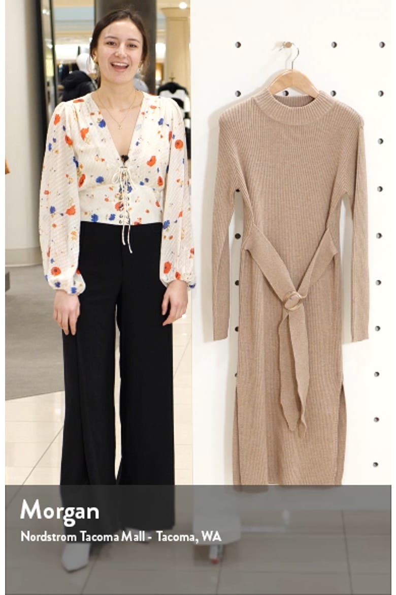 Long Sleeve Belted Sweater Dress video
