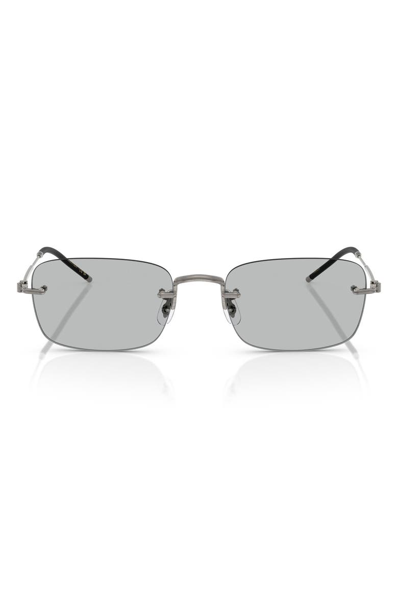 Oliver Peoples 53mm Rectangular Optical Glasses, Main, color, Pewter/ Demo Lens Grey Wash