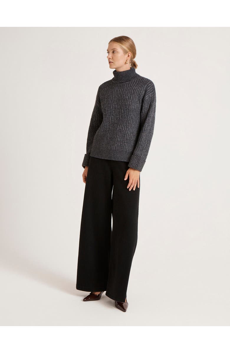 Finery London Albie Roll Neck Knitted Sweater, Alternate, color, Charcoal