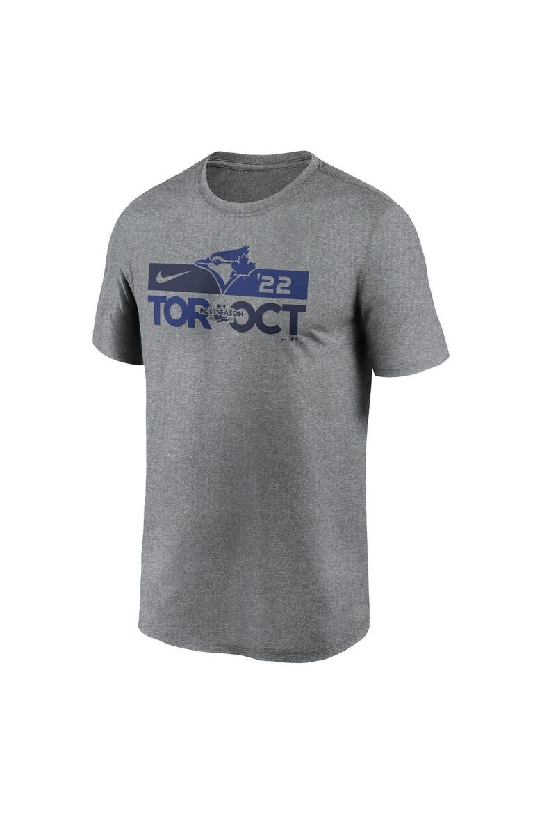 Men's Nike Heather Charcoal Toronto Blue Jays 2022 Postseason T-Shirt, Alternate, color, Heather Charcoal