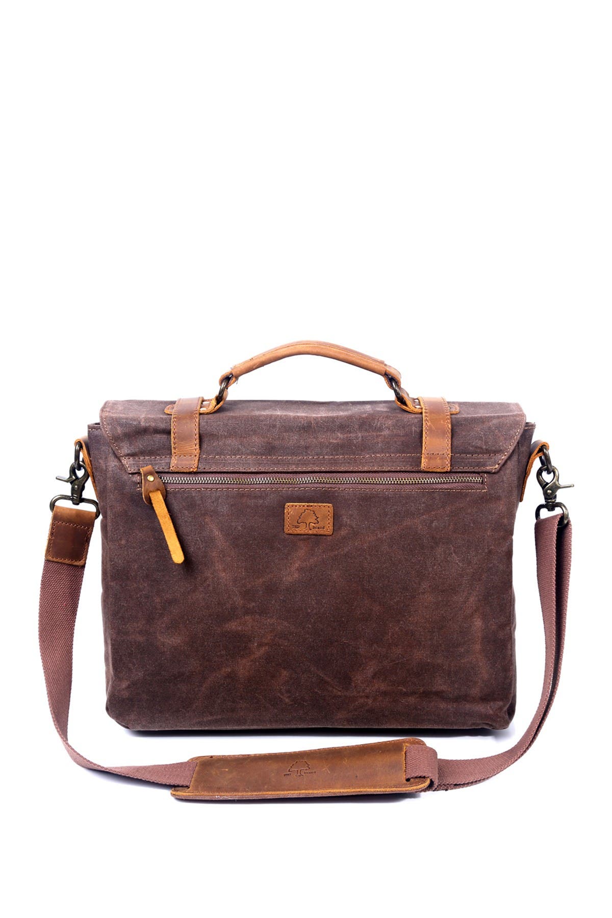 THE SAME DIRECTION Stone Creek Waxed Canvas Briefcase, Alternate, color, Brown