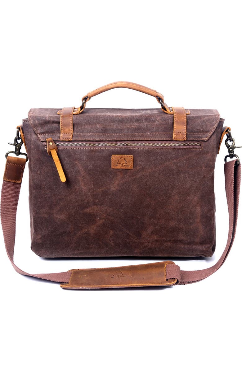 THE SAME DIRECTION Stone Creek Waxed Canvas Briefcase, Alternate, color, Brown