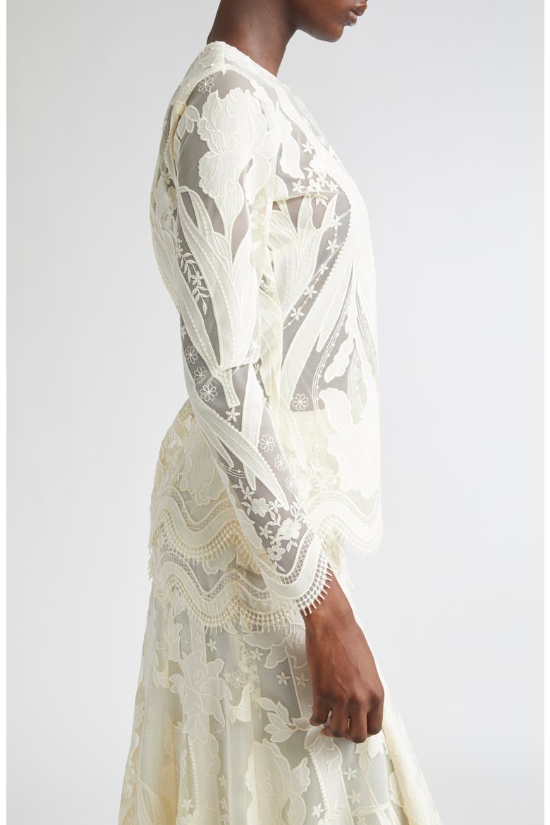 Floral Lace Top, Alternate, color, CREAM