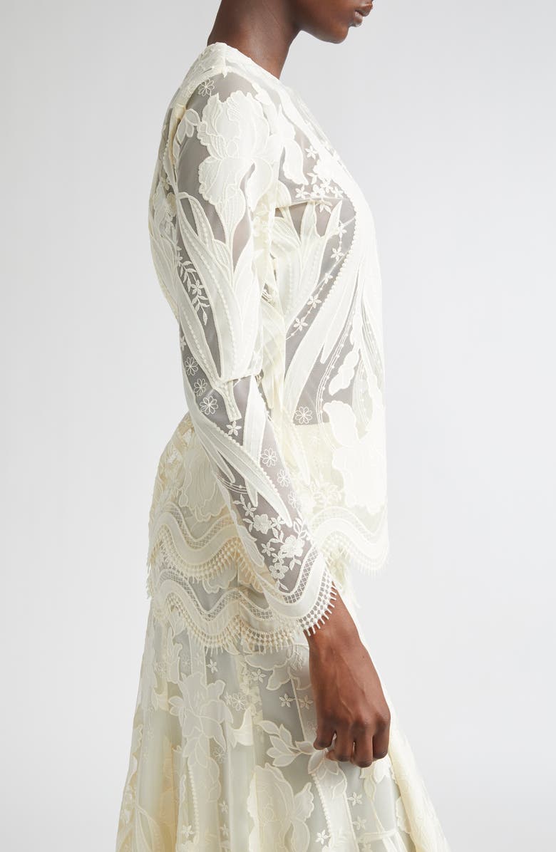 Lela Rose Floral Lace Top, Alternate, color,