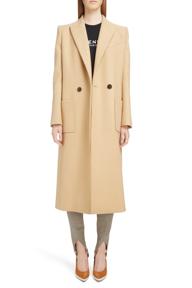 Double Breasted Wool Coat, Alternate, color, 250-BEIGE