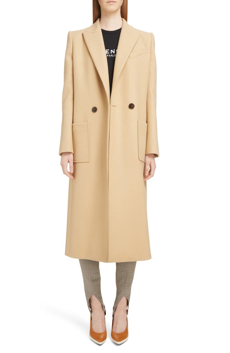 Givenchy Double Breasted Wool Coat, Alternate, color,