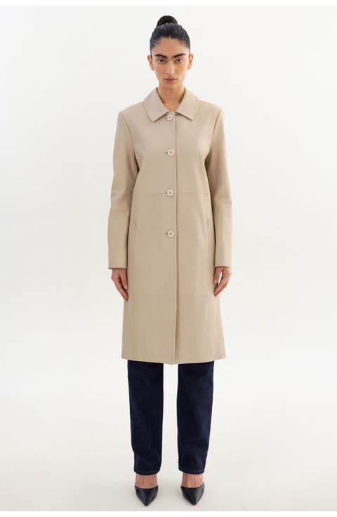 BELEN | Longline Leather Coat