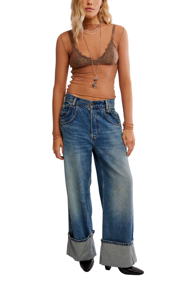 Free People Minding My Business Sheer Top, Alternate, color, Soft Wood