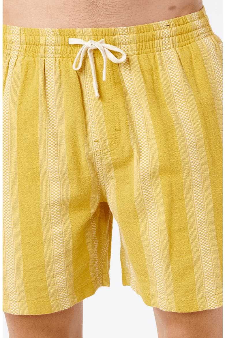 Classic Surf Weaver Stripe Cotton Drawstring Shorts, Alternate, color, OCHRE