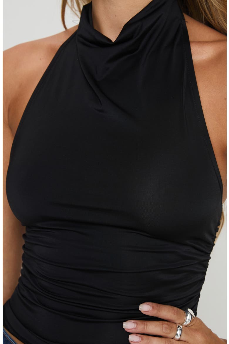 Giggle Sleeveless Cowl Neck Top, Alternate, color, BLACK