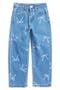 Kids' Bow Print Straight Leg Jeans