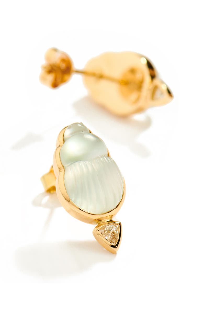 LITO Chiara Mother-of-Pearl Scarab Stud Earrings, Alternate, color, Gold