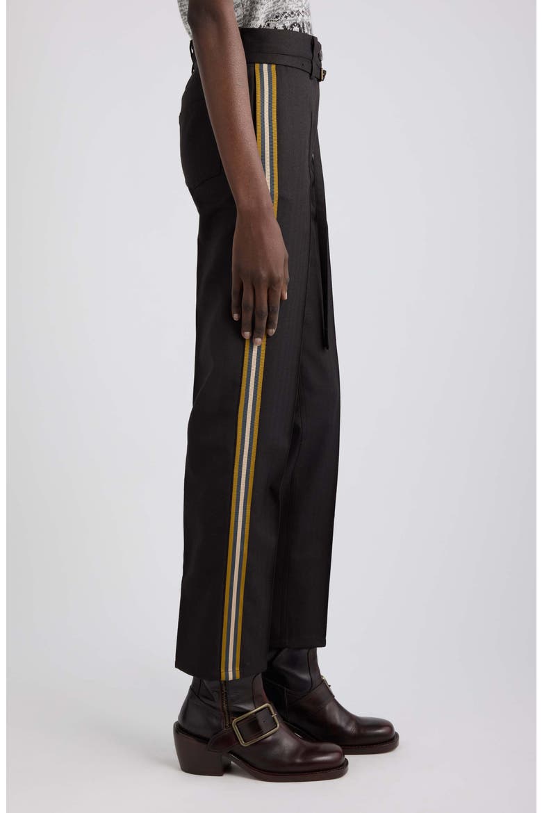 Persy Herringbone Wool Straight Leg Pants, Alternate, color, DARK BROWN