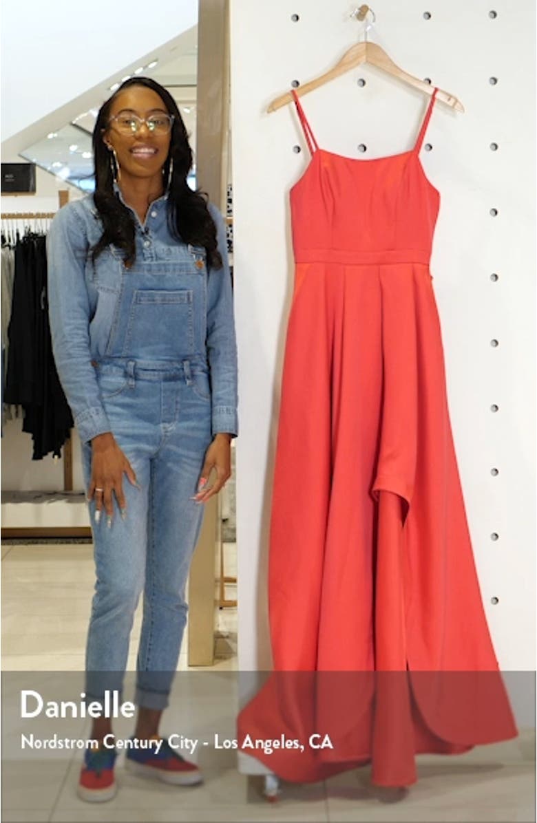 Square Neck Mikado High/Low Gown, sales video thumbnail