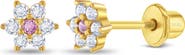 In Season Jewelry Flower Cubic Zirconia Earrings