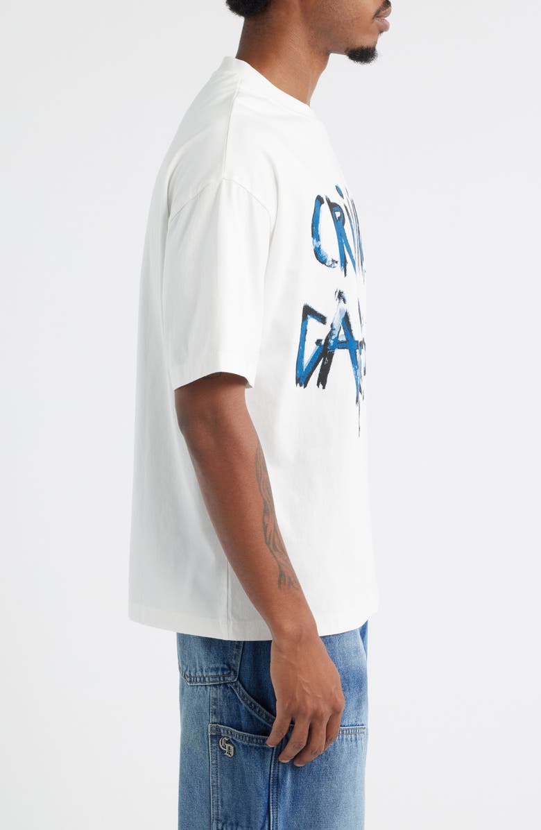 CRIMINAL DAMAGE Spray Logo Cotton T-Shirt, Alternate, color, Off White