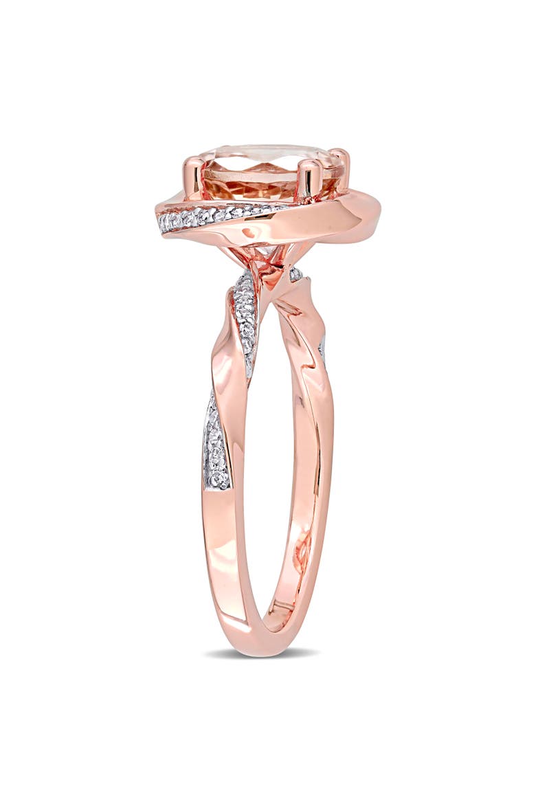 Morganite & Diamond Swirl Ring 10k, Alternate, color, Morganite