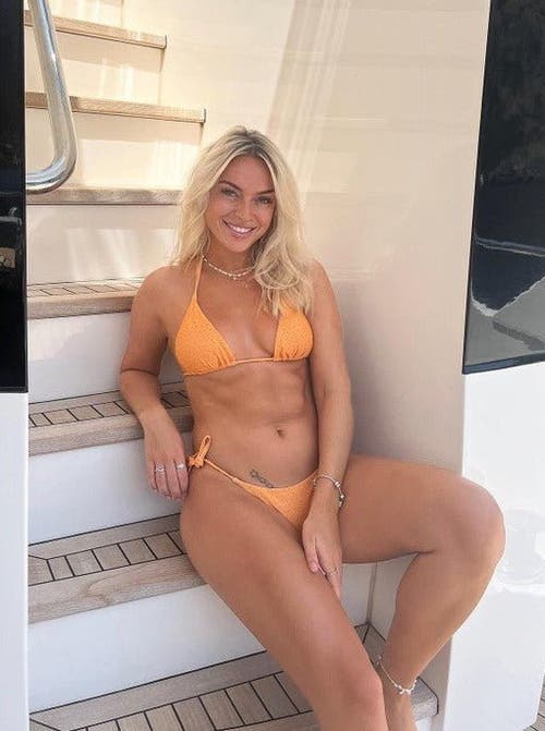 Oosc Tangerine Squeeze Triangle Bikini Top