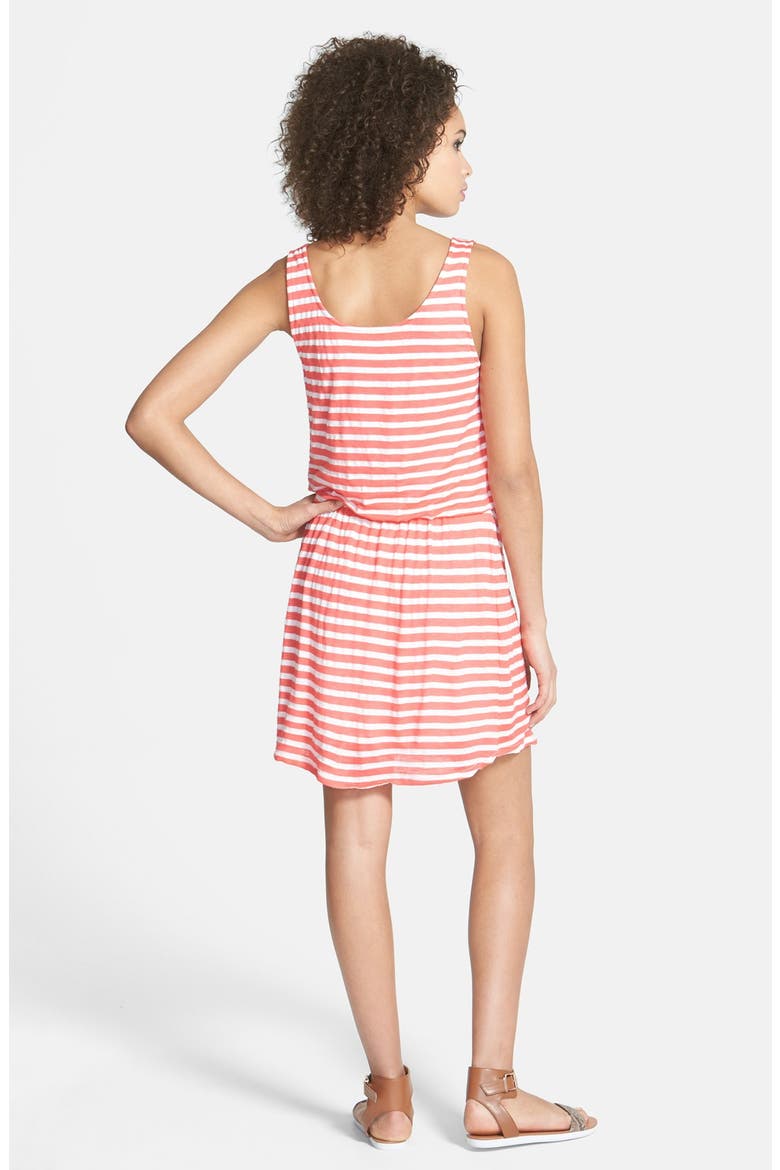 Stripe Blouson Dress, Alternate, color, CALYPSO CORAL