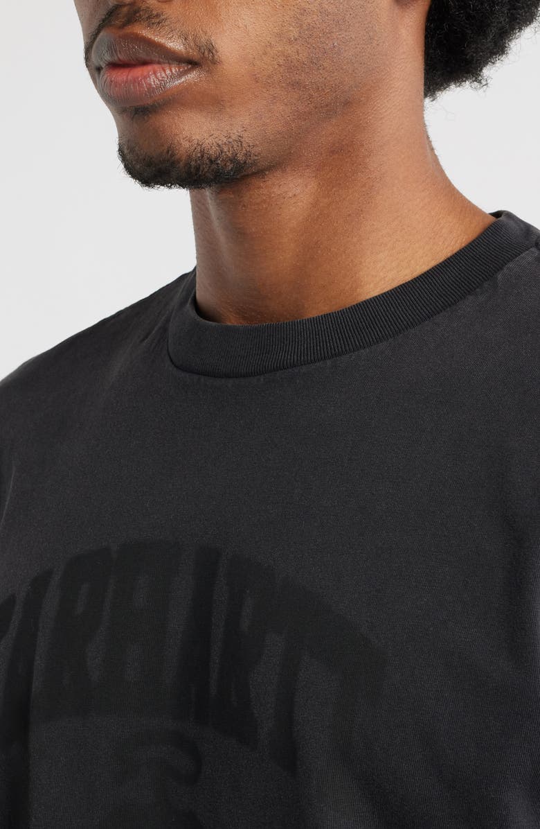 Carhartt Work In Progress Faded Ponds Corps Organic Cotton Graphic T-Shirt, Alternate, color, Black (Heavy Stone Wash)