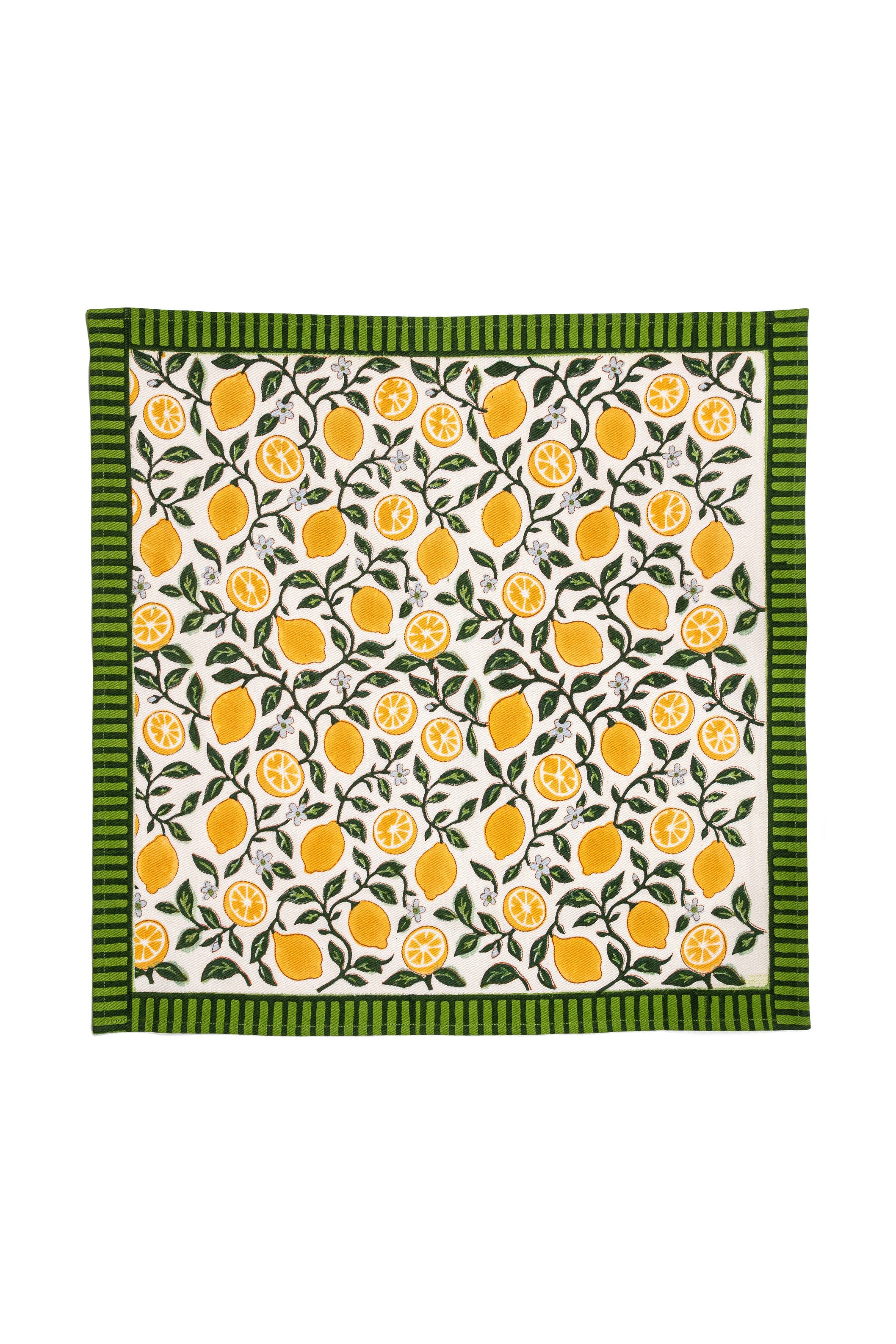 Inner Child Capri Lemons Blockprint Napkins - Set of 4 | Nordstrom