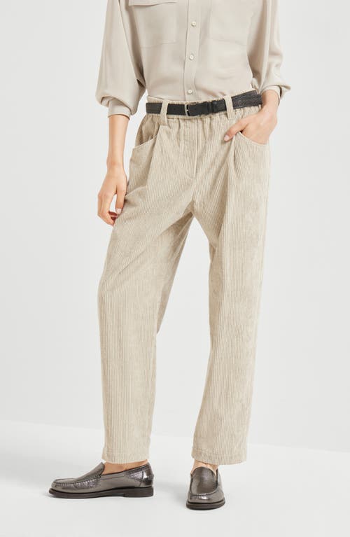 Brunello Cucinelli Corduroy Baggy Trousers In Neutral