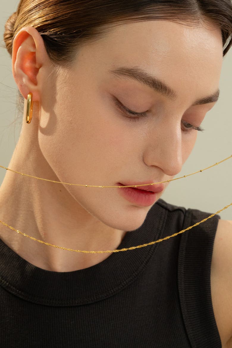 Sterling Silver 18k Gold Plated Savannah Necklace Simple Daily Wear, Alternate, color, Gold