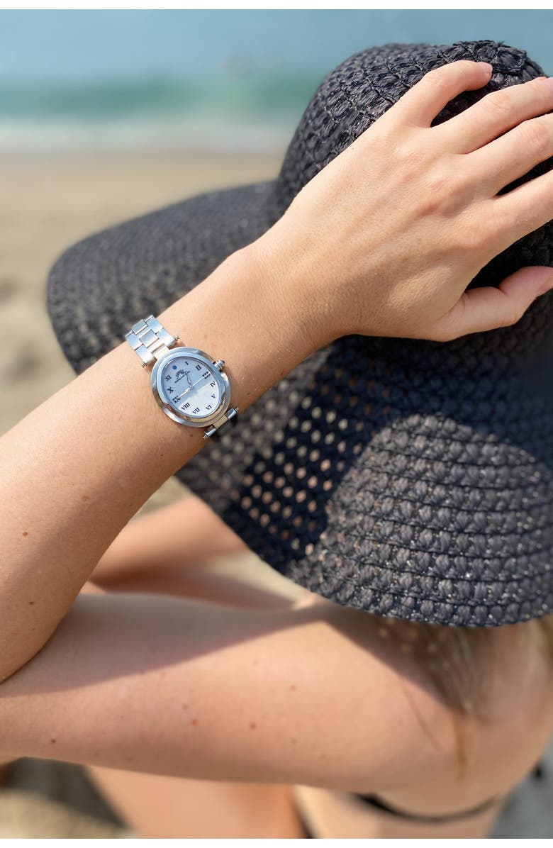 PORSAMO BLEU Women's South Sea Swarovski Crystal Bracelet Watch, 30.75mm, Alternate, color, 