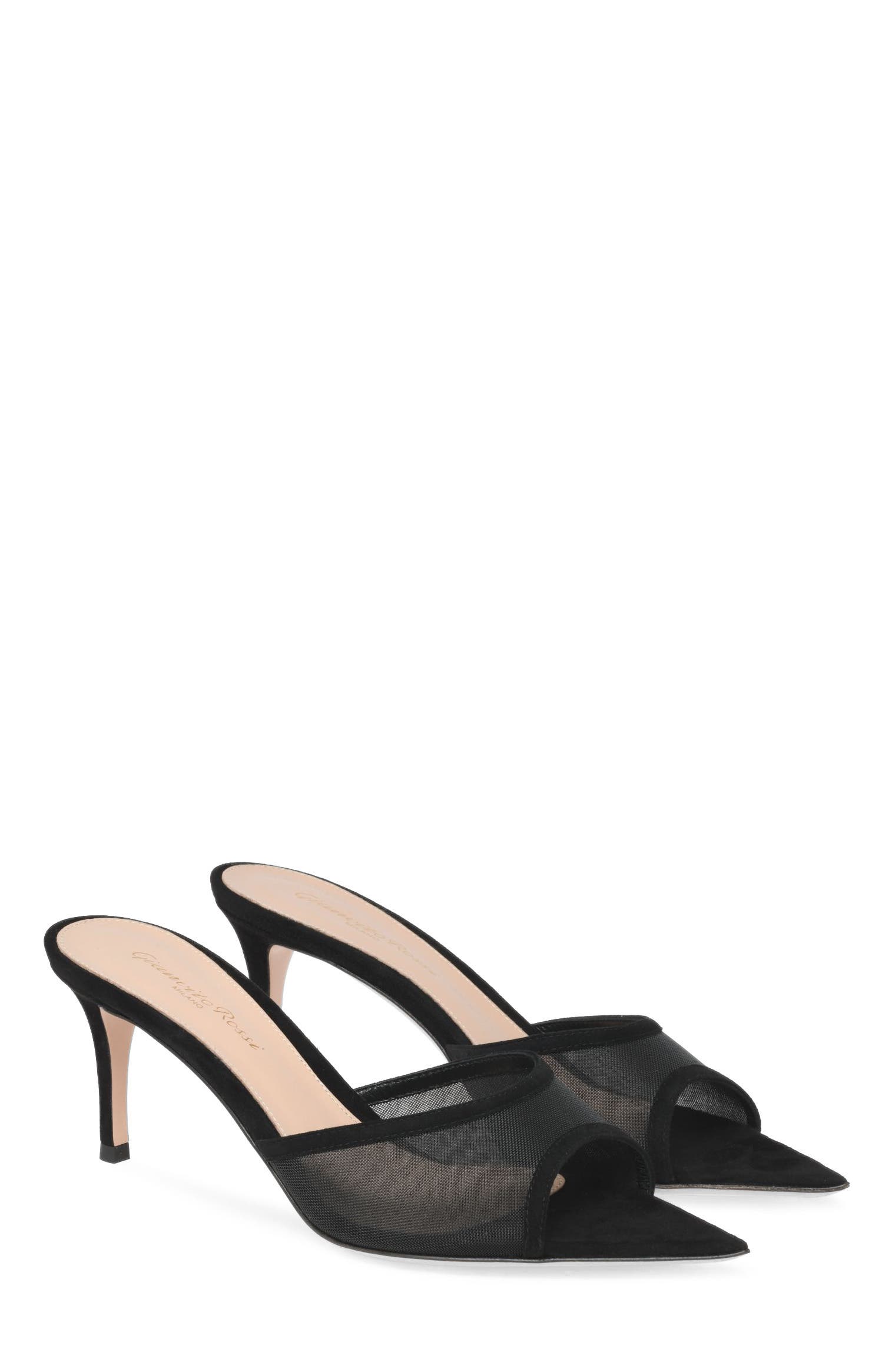 Gianvito Rossi Dorotea Mule 70, Alternate, color, Black Fabric And Suede