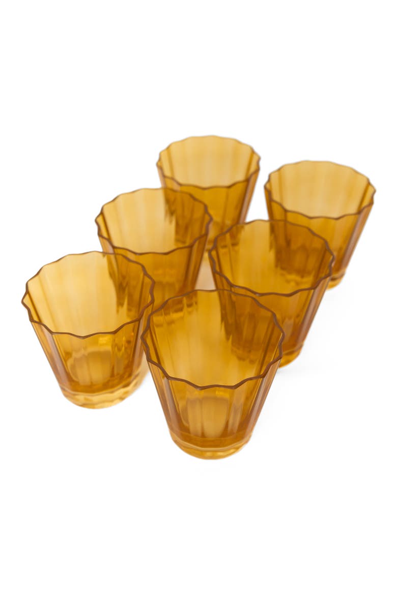 Sunday Set of 6 Lowball Glasses, Main, color, BUTTERSCOTCH