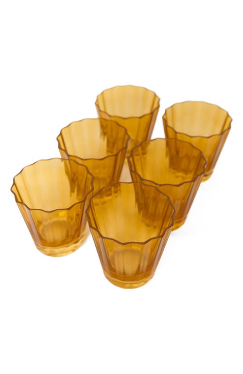 Estelle Colored Glass Sunday Set of 6 Lowball Glasses in Butterscotch  product