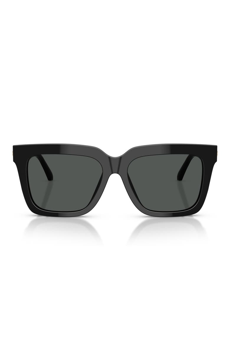 55mm Square Sunglasses, Main, color, BLACK / DARK GREY