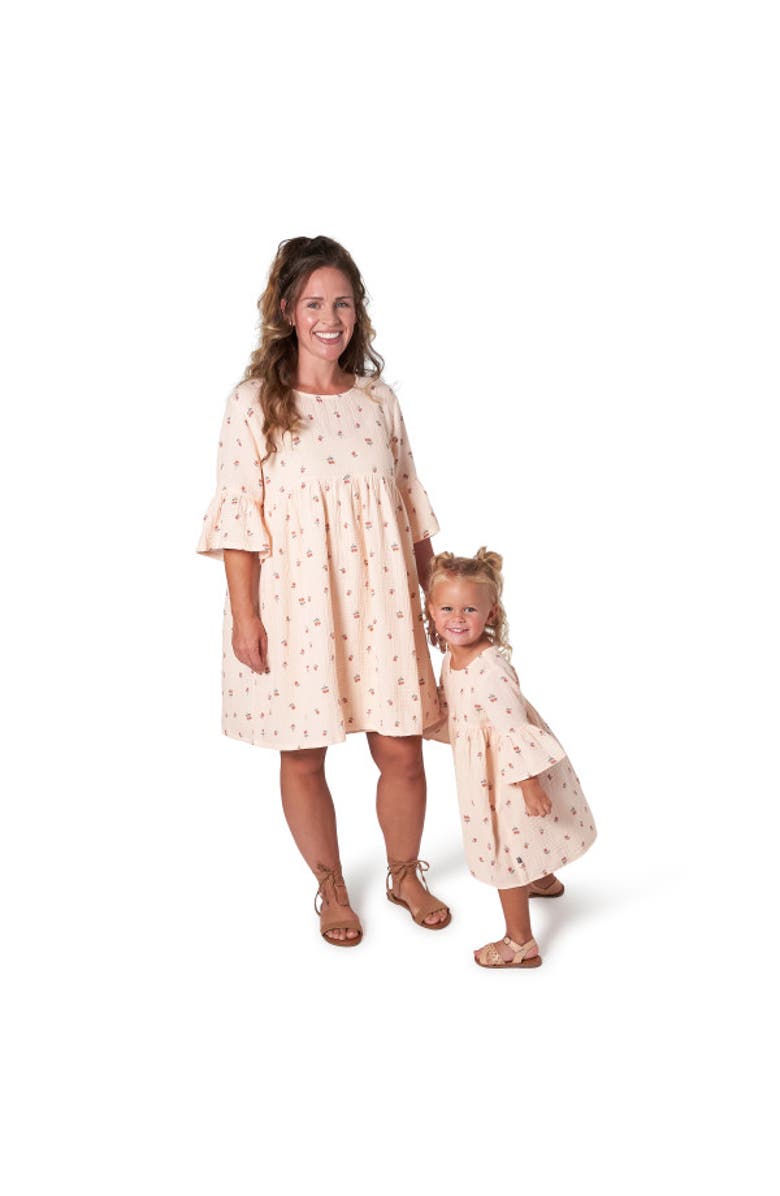 Modern Moments<sup>™</sup> by Gerber Mommy & Me Gauze Dress, Main, color, Light Pink Daisies