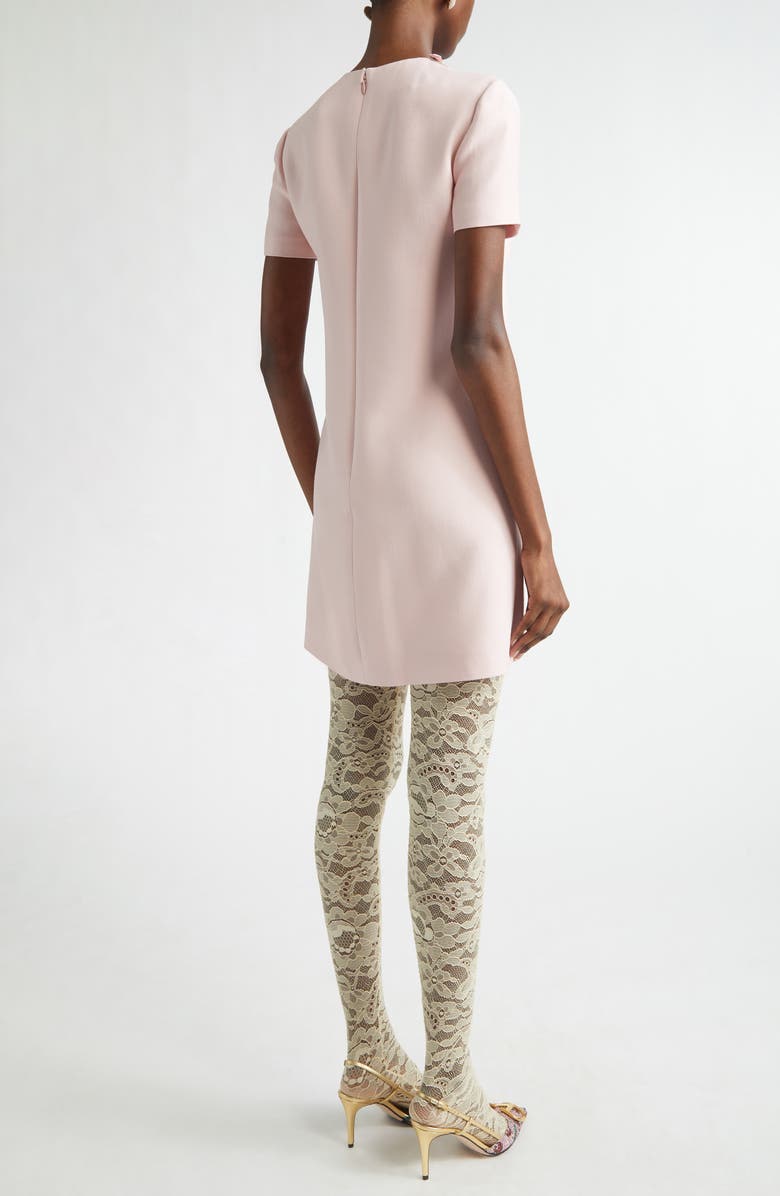 Valentino Crystal Bow Crepe Couture Minidress, Alternate, color, Rose