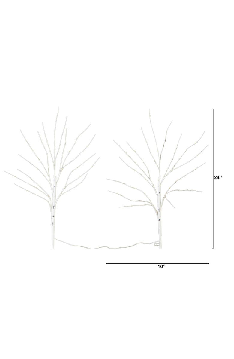 NEARLY NATURAL 24-in Pre-Lit Artificial White Birch Branches with 80 Warm White LED Lights - Set of 2, Alternate, color, White
