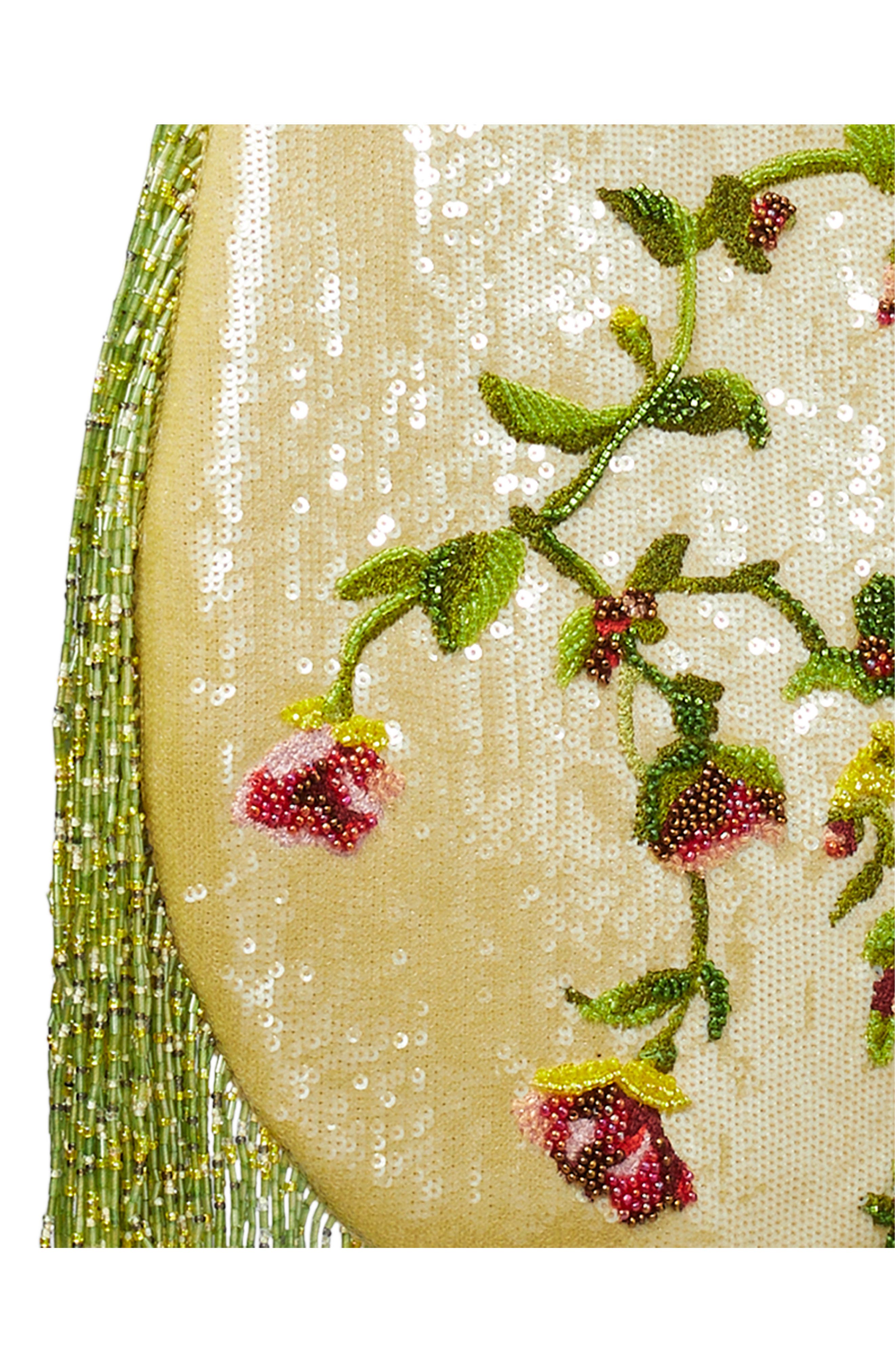 Tory Burch Pierced Embellished Small HandBag, Alternate, color, Beige Multi