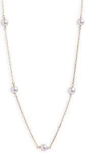 Argento Vivo Sterling Silver Freshwater Pearl Station Necklace