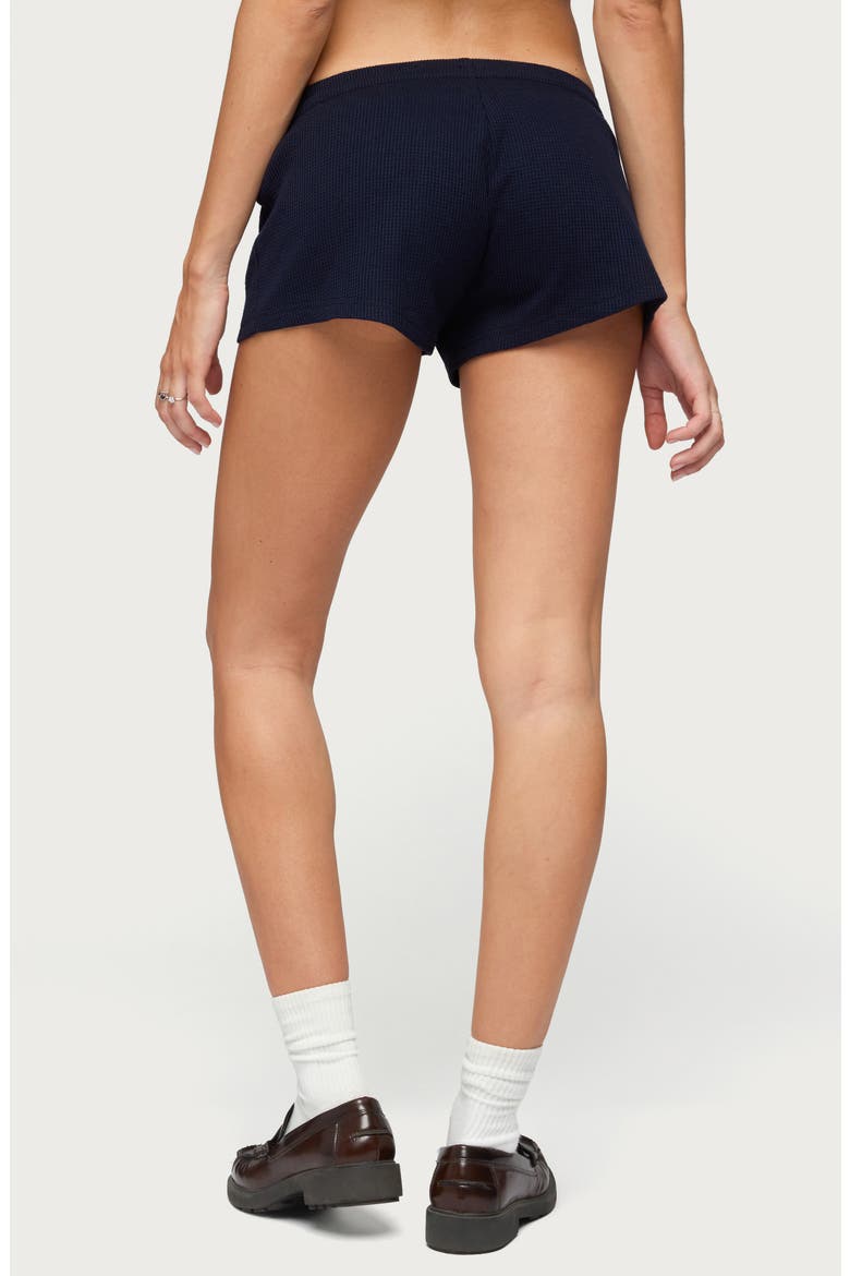 Baila Waffle Knit Drawstring Shorts, Alternate, color, NAVY