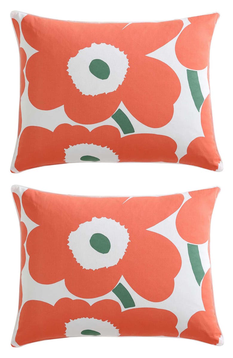Marimekko Unikko Duvet Cover & Sham Set, Alternate, color, Open Bright Orange